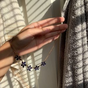 blue and gold statement necklace